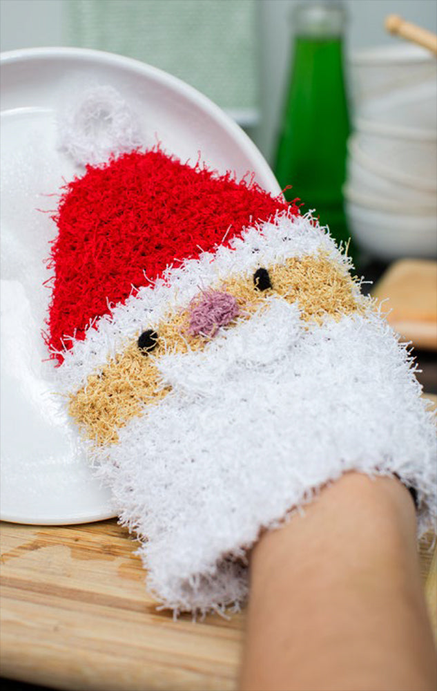 Modèle gratuit de mitaines à récurer du Père Noël