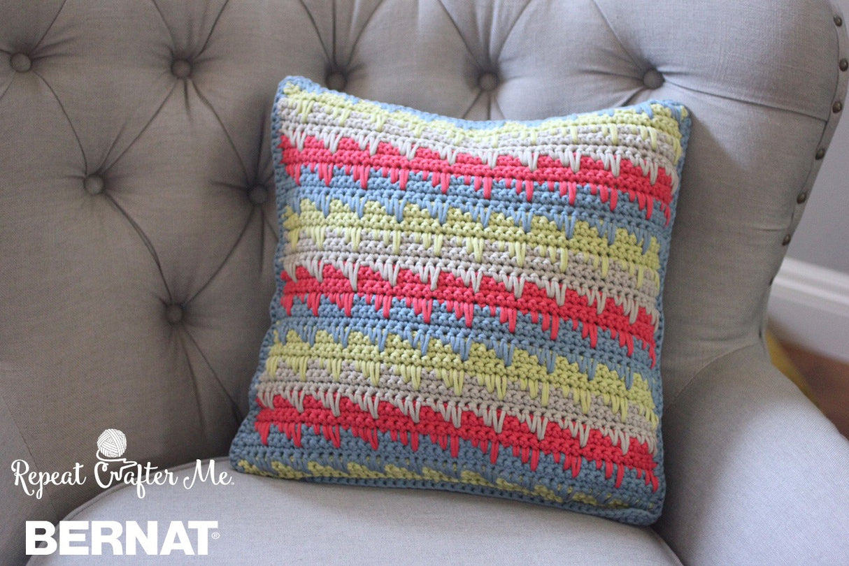 Free Reversible Spike Stitch Pillow Cover Pattern