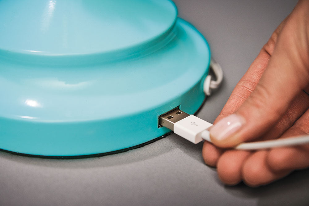 Lámpara de escritorio LED Revive turquesa - Con puerto USB