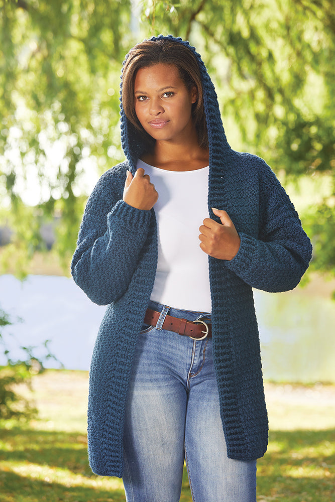 Hooded Crocheted Cardigan – Cozy & Casual | Mary Maxim