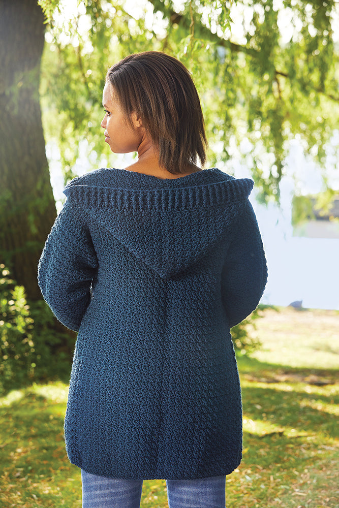 Hooded Crocheted Cardigan – Cozy & Casual | Mary Maxim