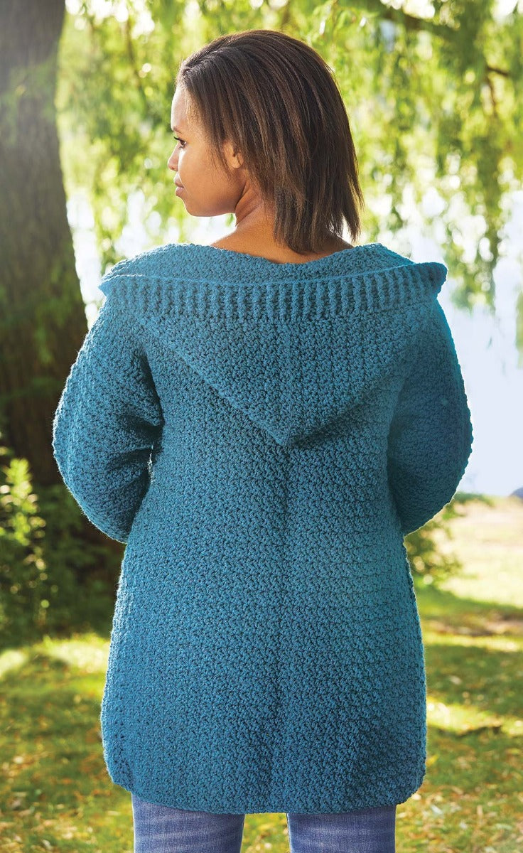 Hooded Crocheted Cardigan – Cozy & Casual | Mary Maxim