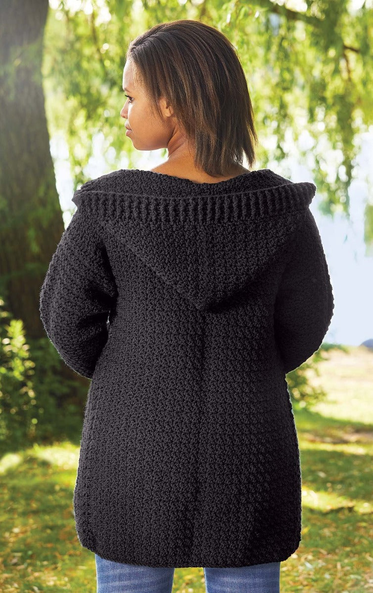 Hooded Crocheted Cardigan – Cozy & Casual | Mary Maxim