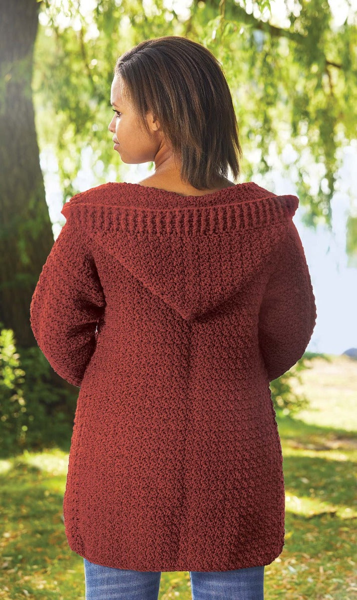 Hooded Crocheted Cardigan – Cozy & Casual | Mary Maxim