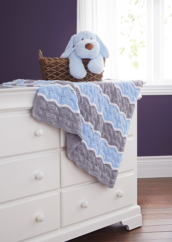 Manta ondulada rota - Azul