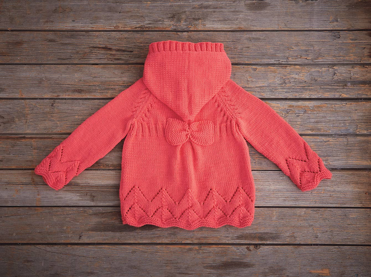 Hooded Cardigan With Bow