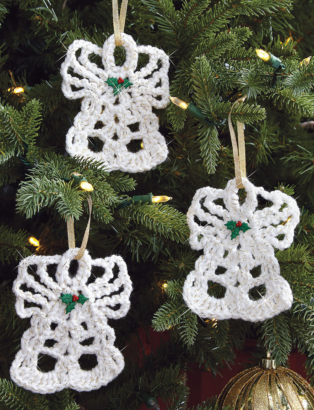 Sparkly Angels Crocheted Ornaments