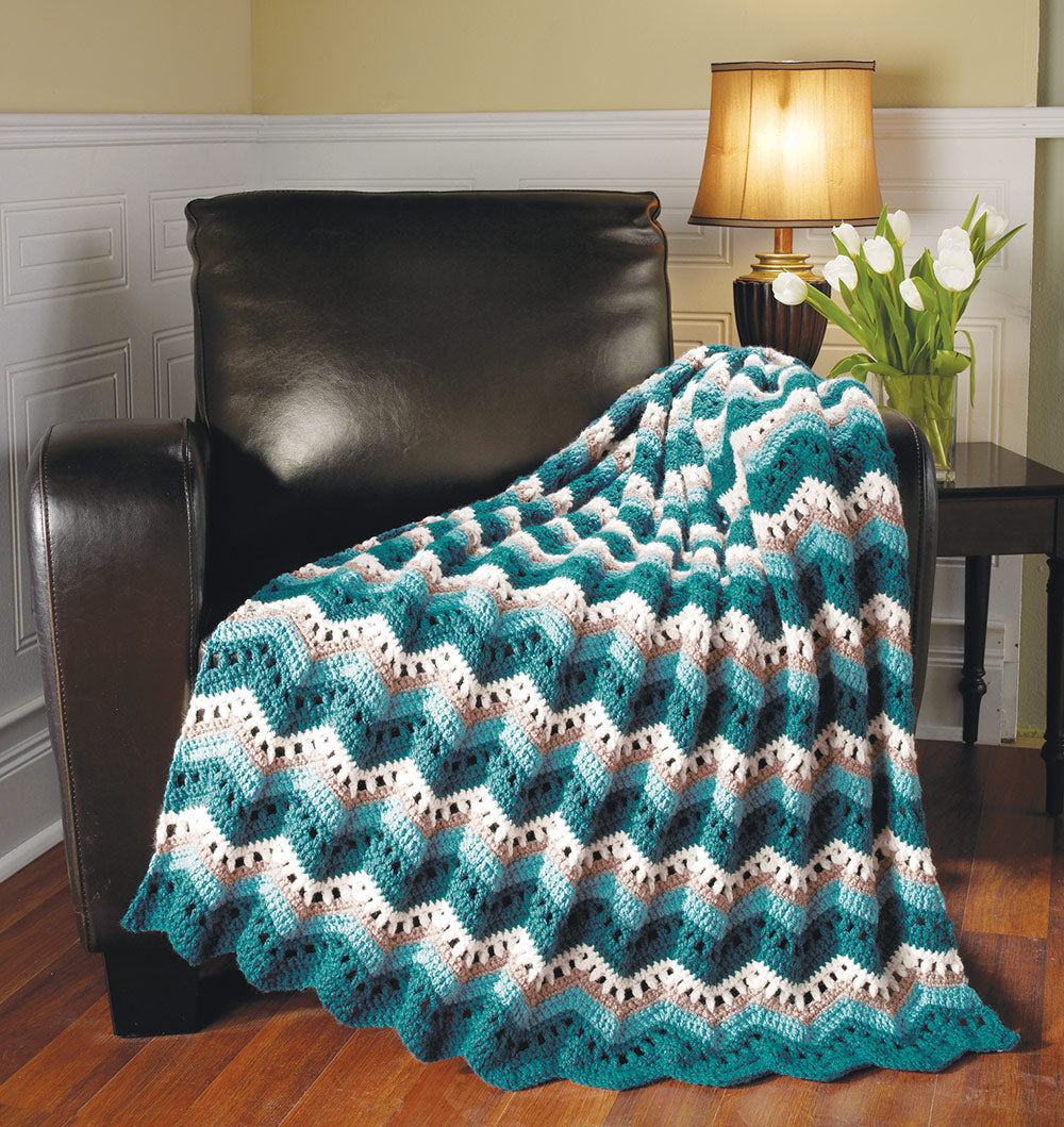 Puff Stitch Chevrons Afghan