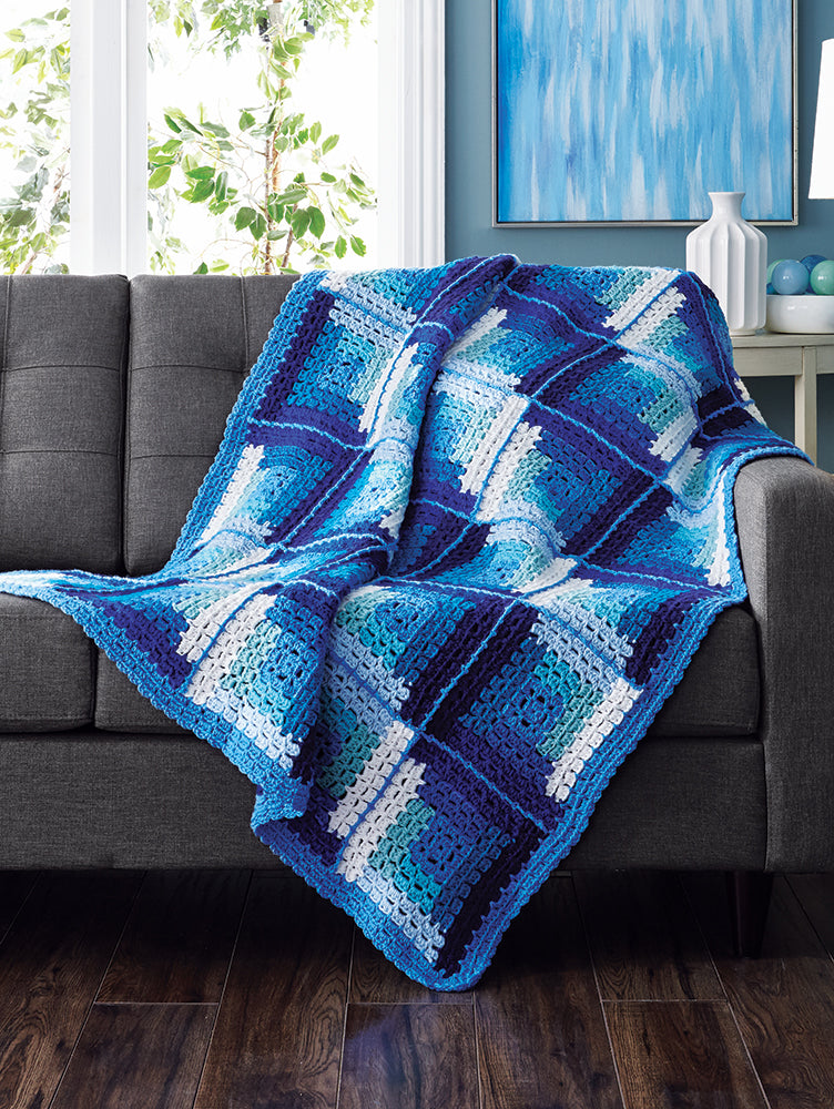 Log Cabin Blues Afghan