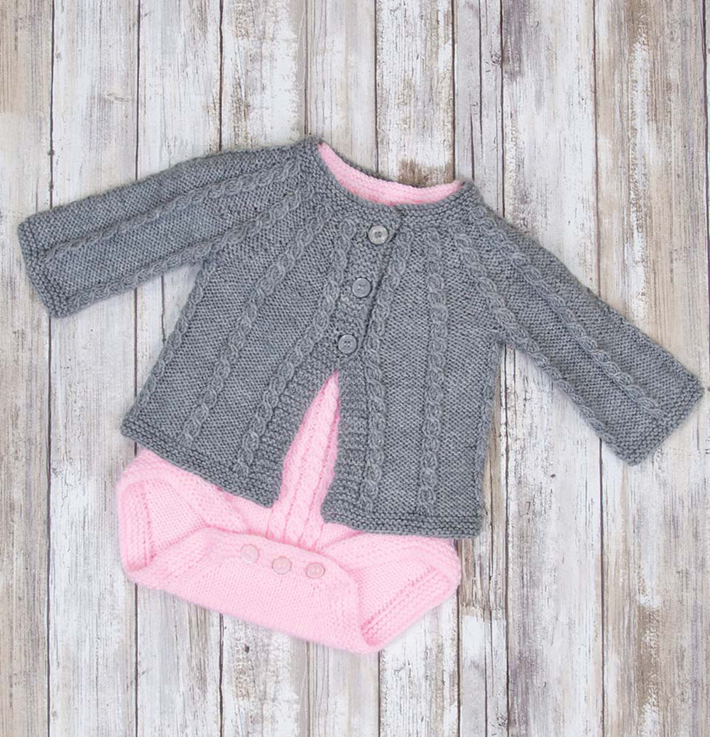 Cabled Cardigan & Onesie
