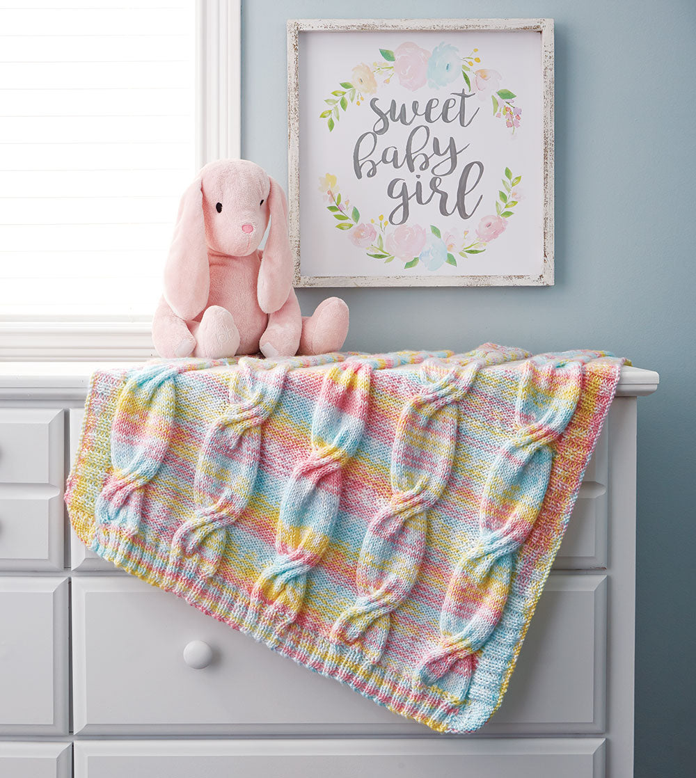 Manta de bebé cableada