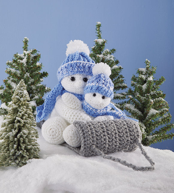 Sledding Snowmen Crochet Kit