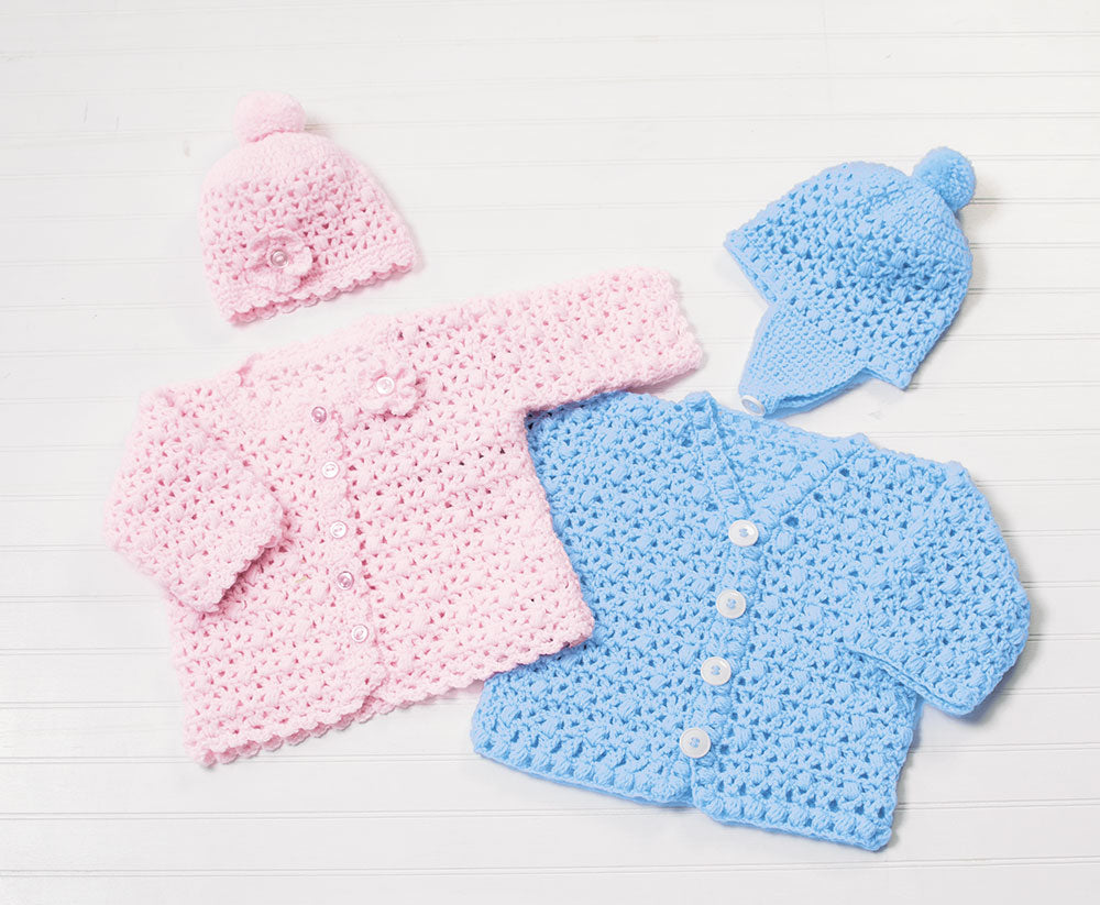 Conjunto de cárdigan con pompones - Cuello redondo