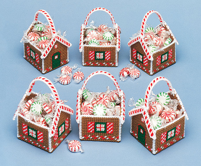 Gingerbread Treat Baskets Plastic Canvas Kit