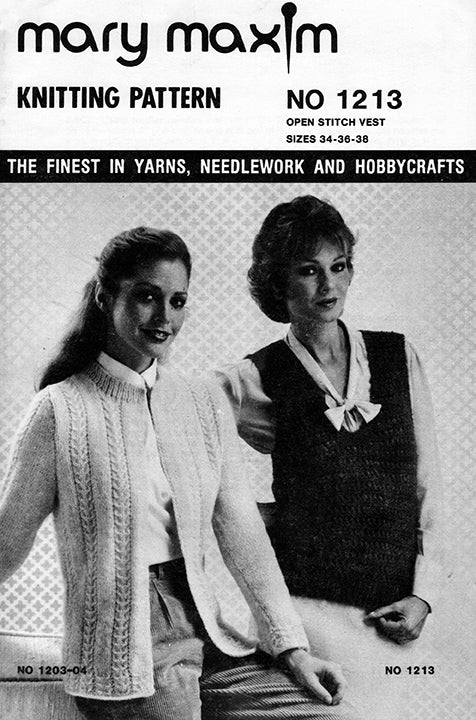 Patrón de chaleco de punto abierto