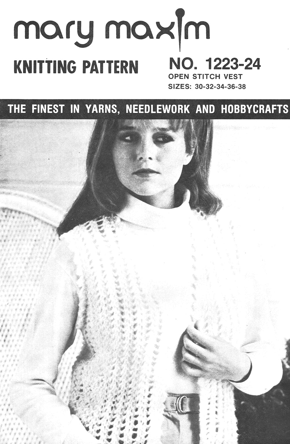 Patrón de chaleco de punto abierto