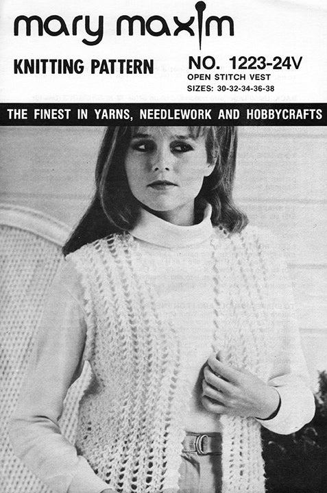 Patrón de chaleco de punto abierto