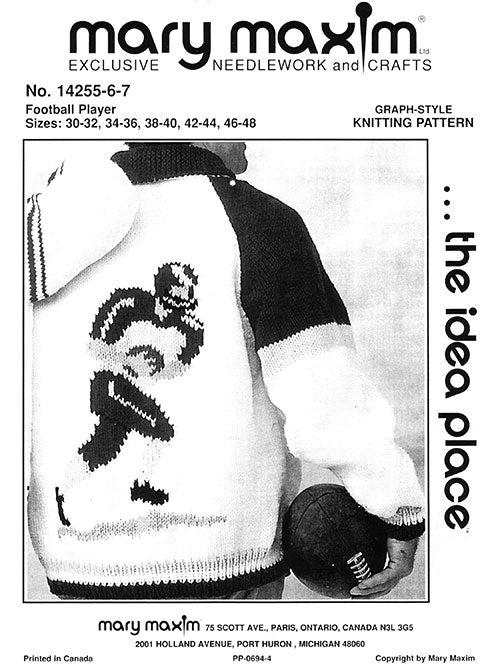 Adult Football Player Cardigan Pattern