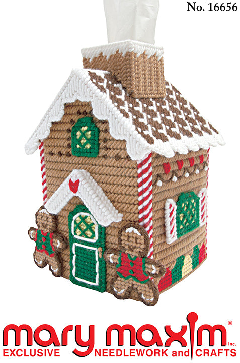 Patrón de cubierta de caja de pañuelos de pan de jengibre