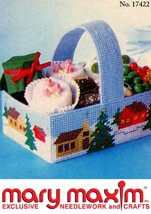 Modèle de panier de Noël de village