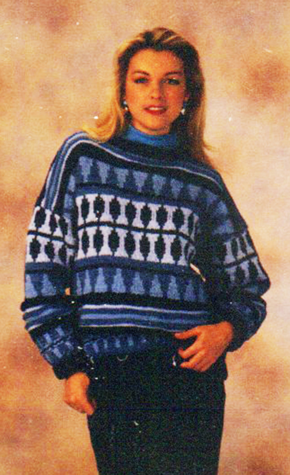 Patrón de suéter geométrico de mezclilla