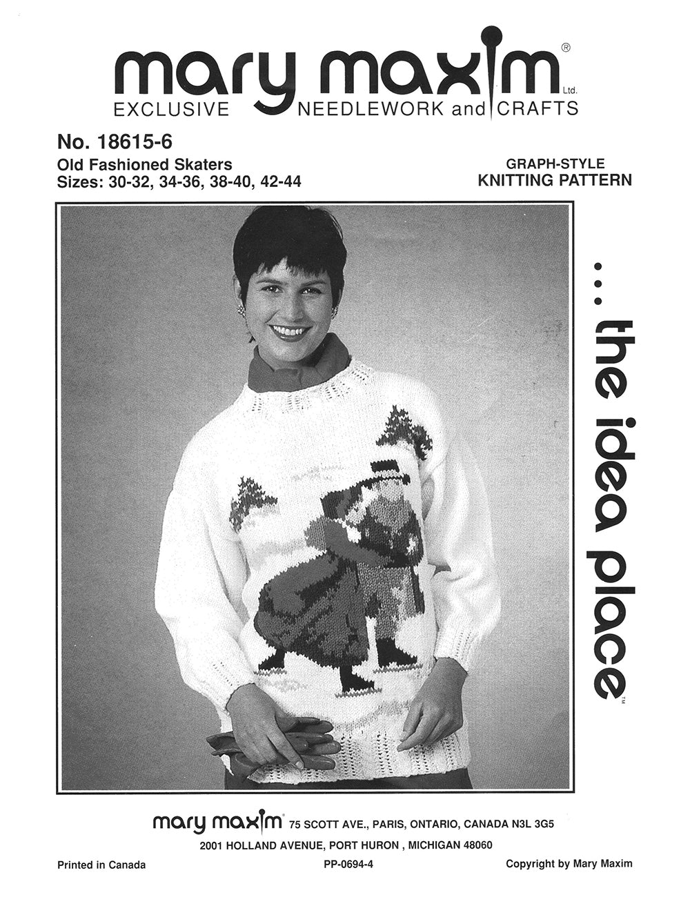 Patrón de suéter de patinadores a la antigua usanza