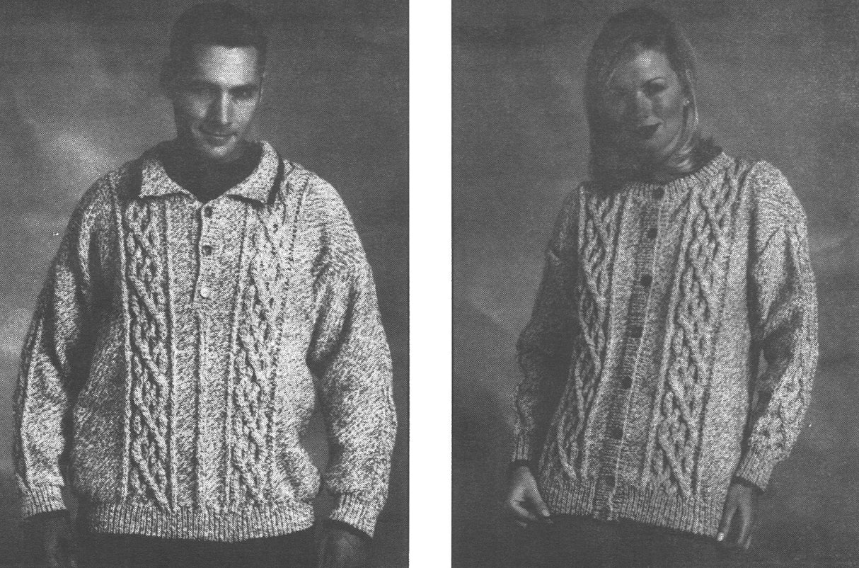 Cabled Ragg Polo & Cardigan Pattern