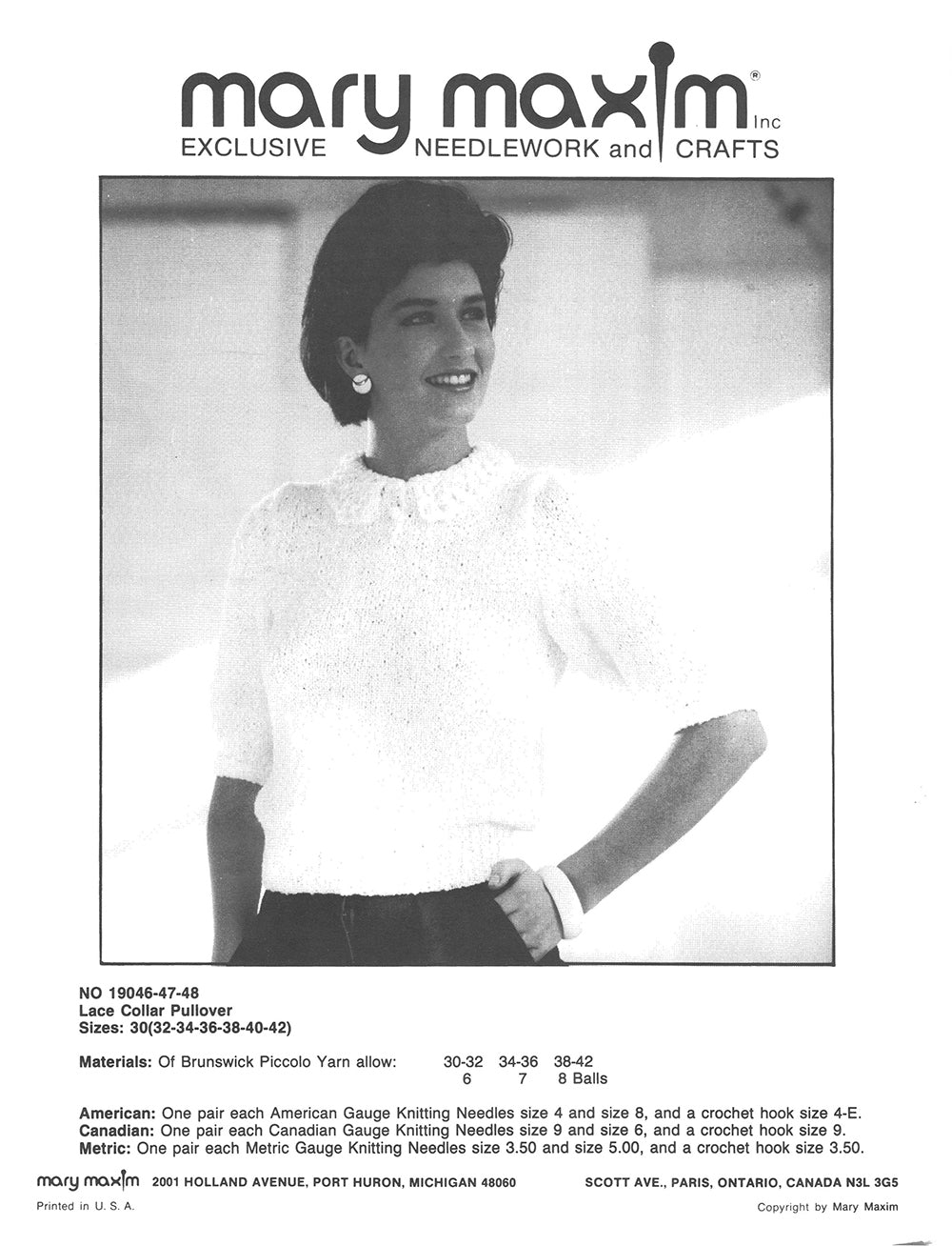 Patrón de jersey con cuello de encaje