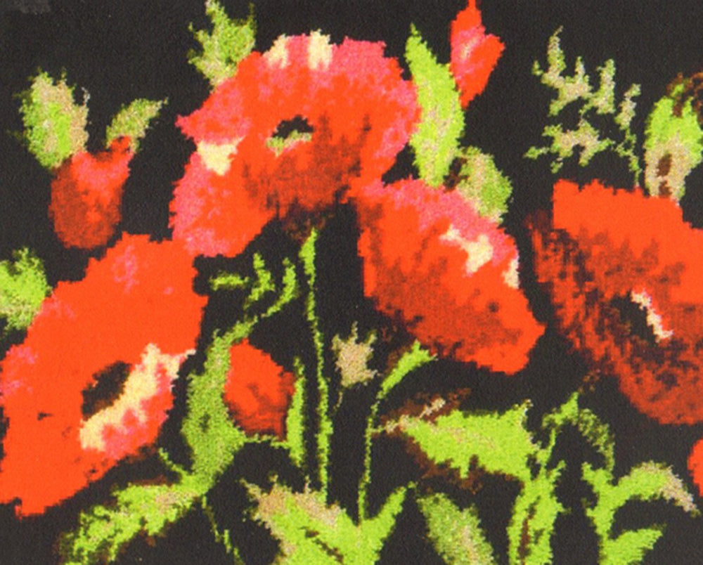 Motif de tapis champ de coquelicots