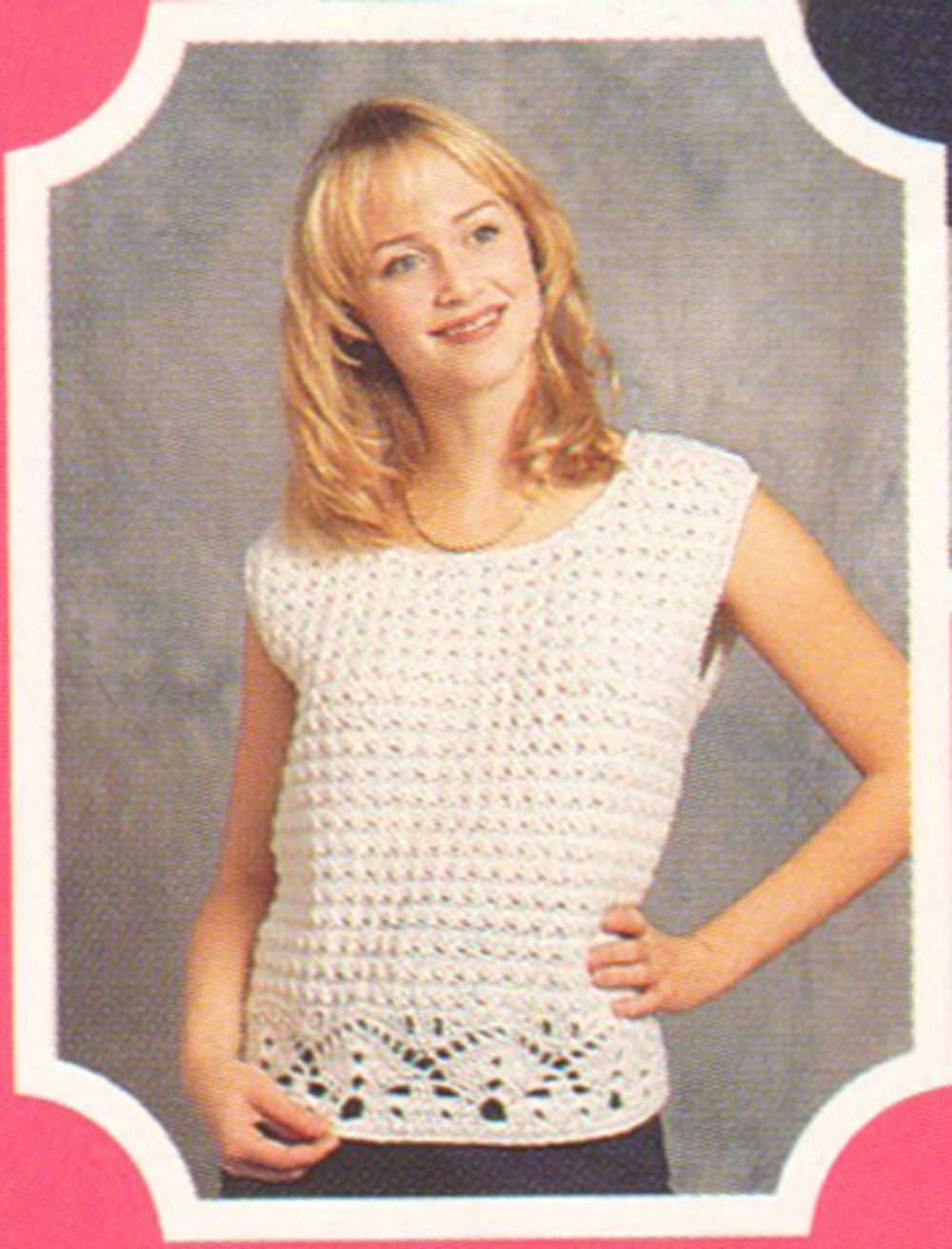 Modèle de haut coquillage et de veste sans manches