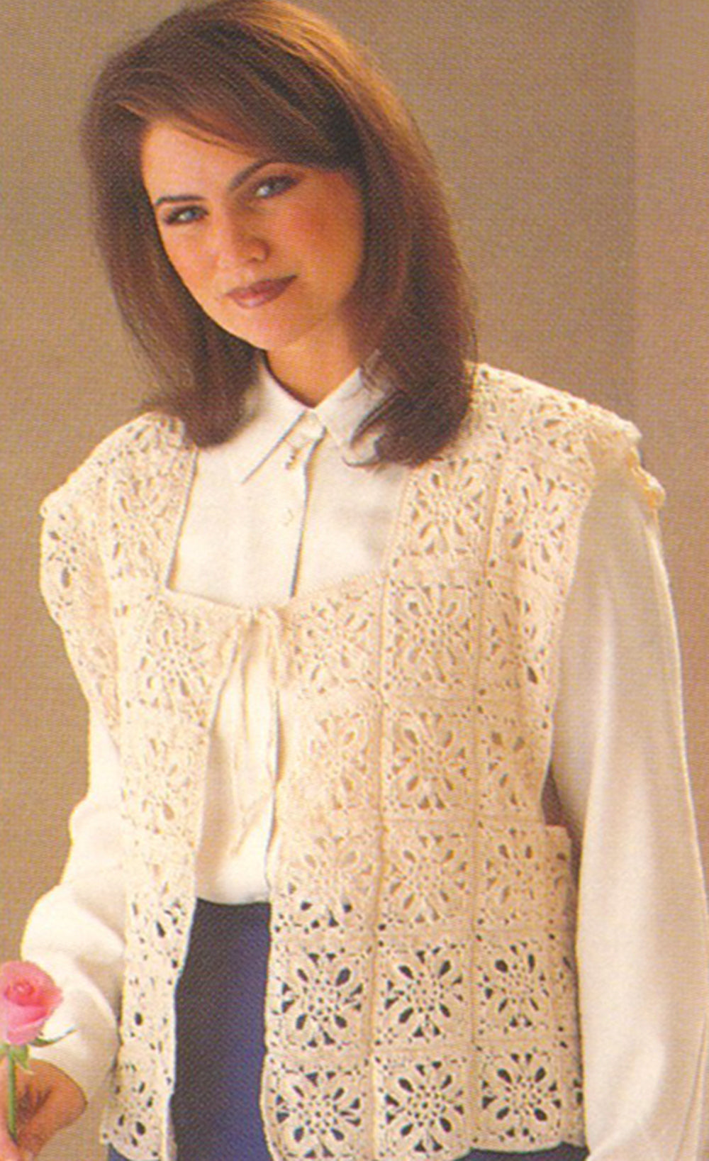 Patrón de chaleco cuadrado de pétalos