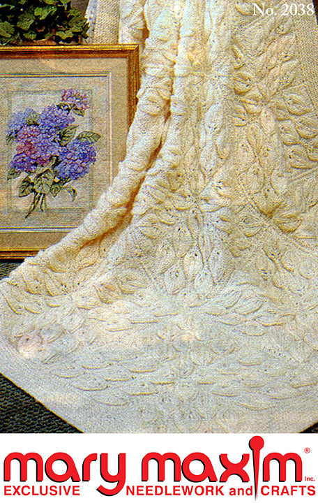 Patrón afgano de hojas en cascada