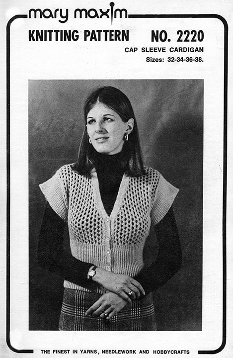 Ladies' Cap Sleeve Cardigan Pattern
