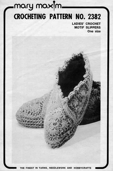 Ladies' Crochet Motif Slippers Pattern