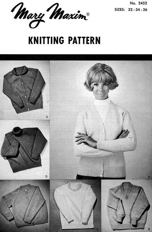 Ladies' or Teens' Basic Cardigans and Pullovers Pattern