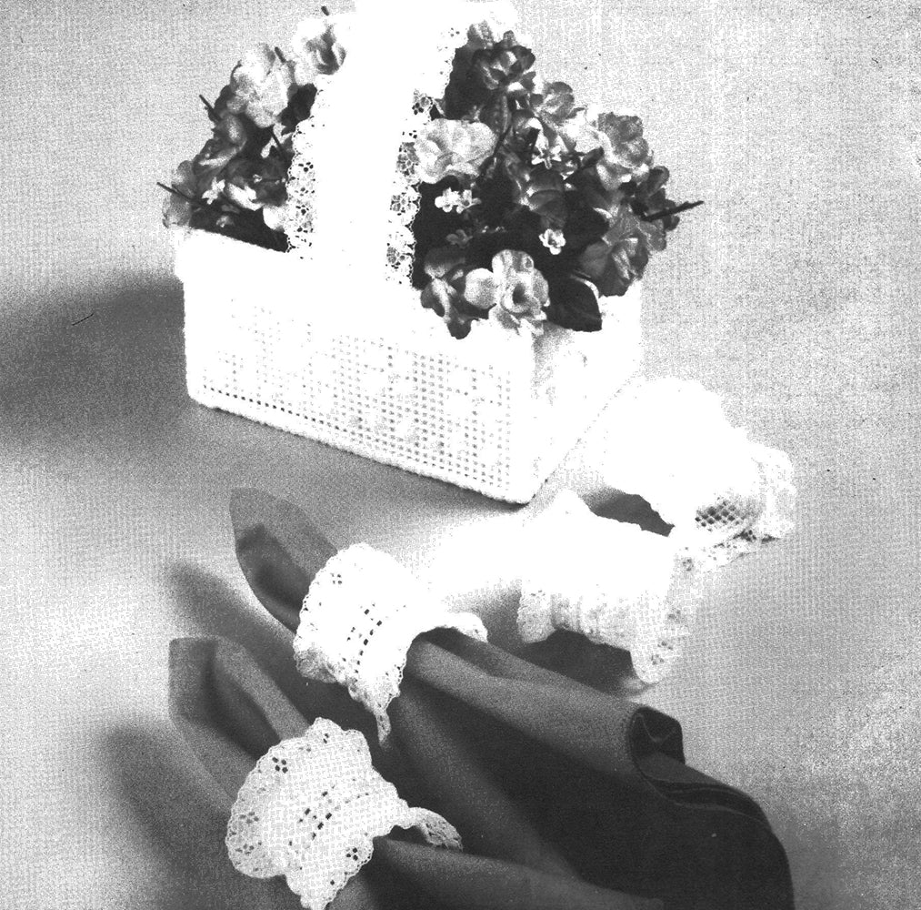 Patrón de canasta victoriana y servilleteros