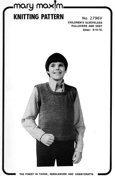 Children's Sleeveless Pullovers and Vest Pattern