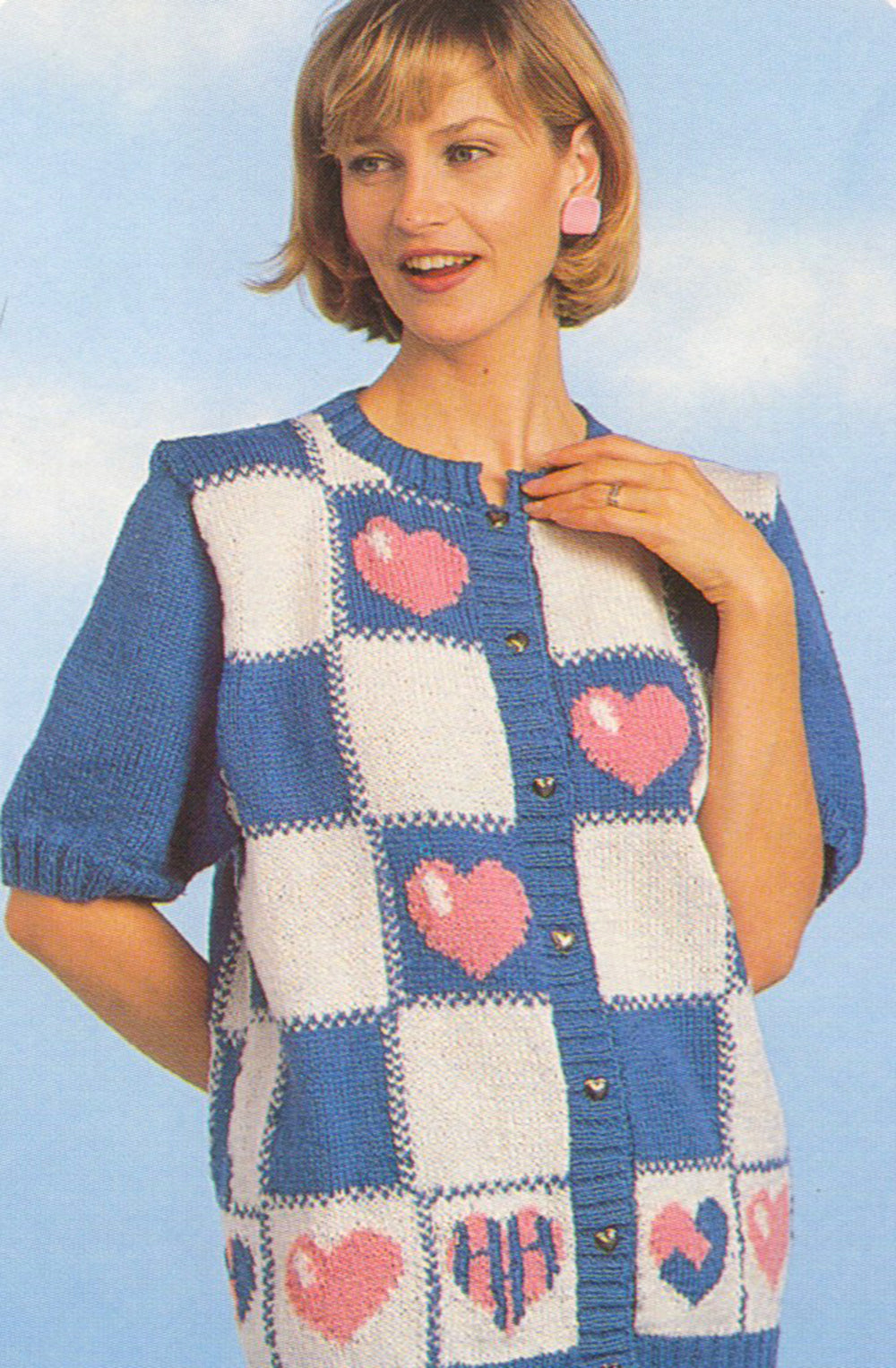 Hearts and Checks Cardigan Pattern