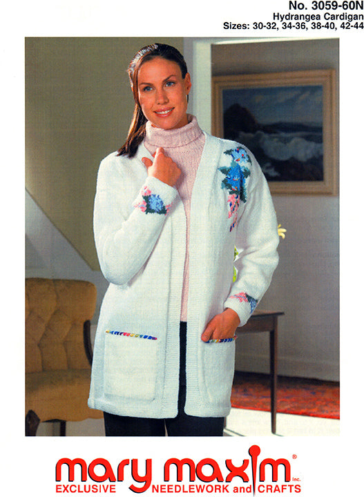 Patrón de cárdigan de hortensias