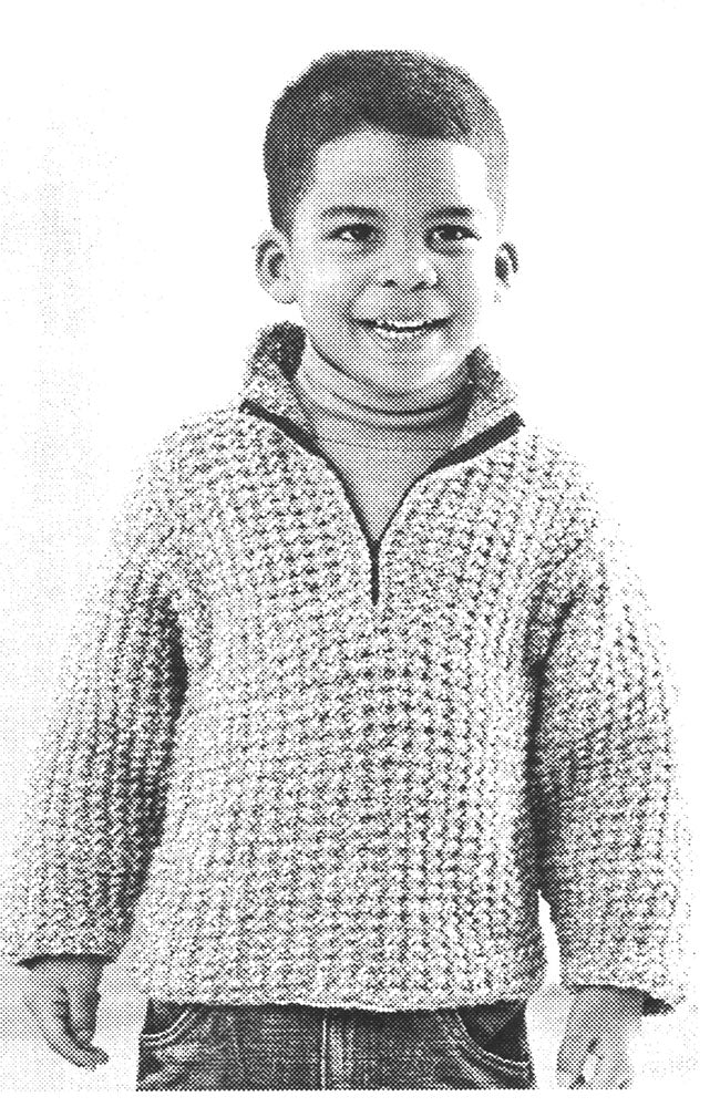 Patrón de jersey con media cremallera