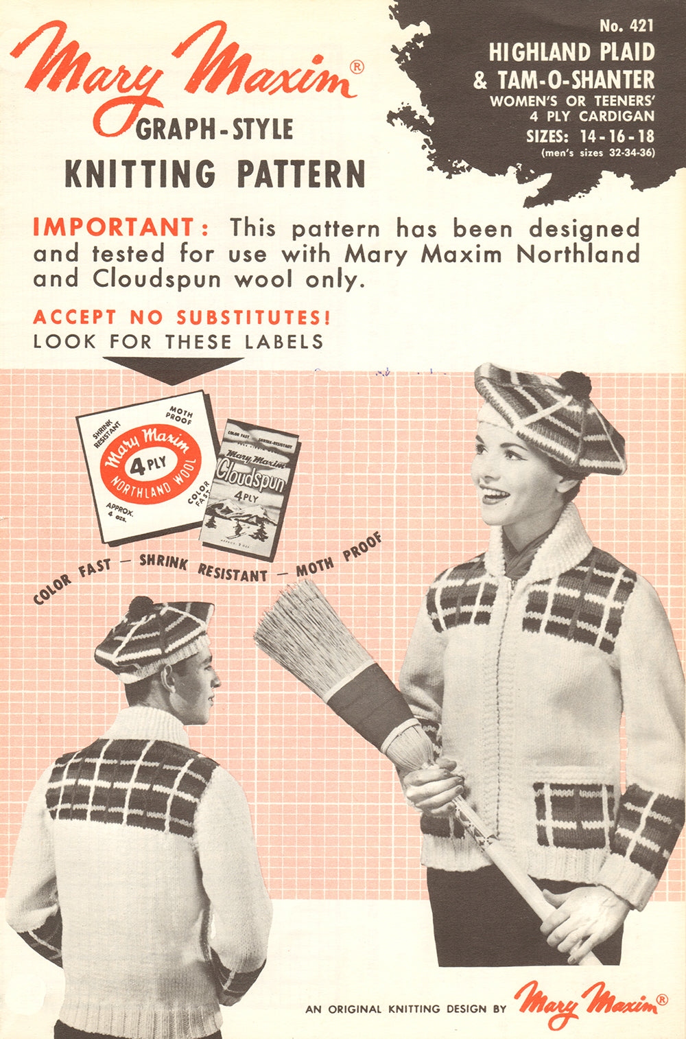 Cárdigan a cuadros Highland y patrón Tam - O - Shanter a juego