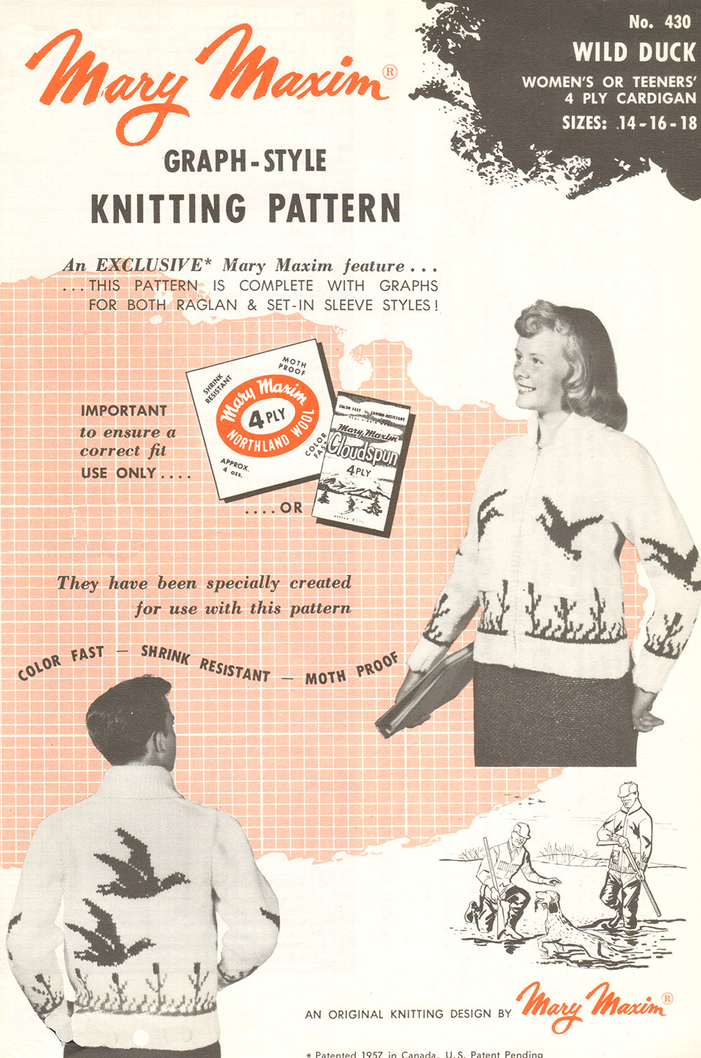 Cárdigan para mujer o joven - Patrón de pato salvaje
