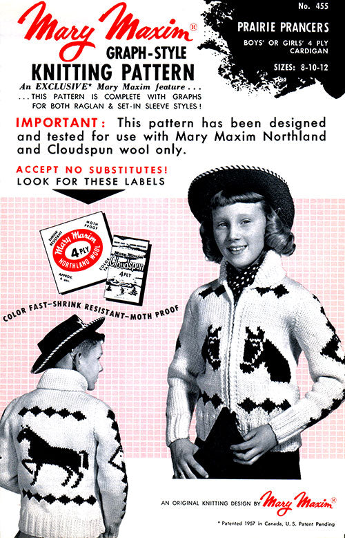Childs' Prairie Prancers Cardigan Pattern