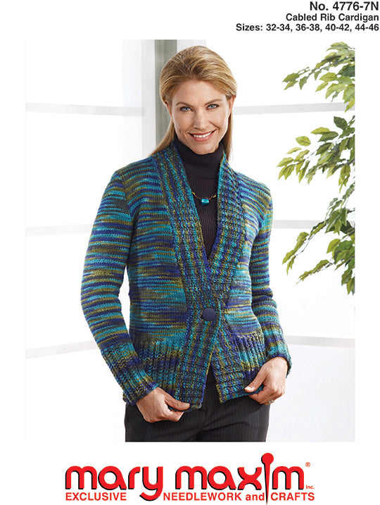 Patrón de cárdigan de canalé con cables