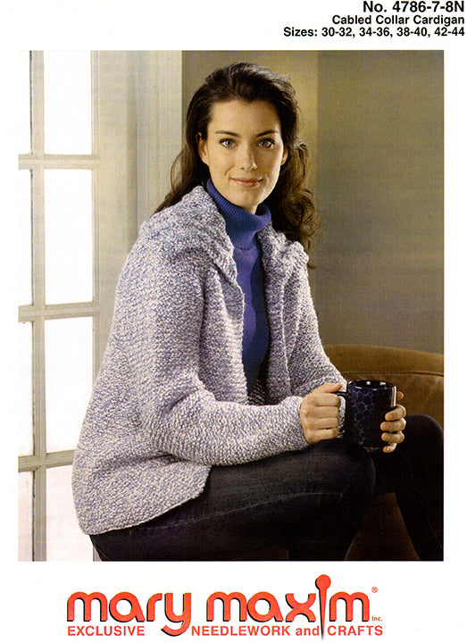 Modèle de cardigan à col câblé