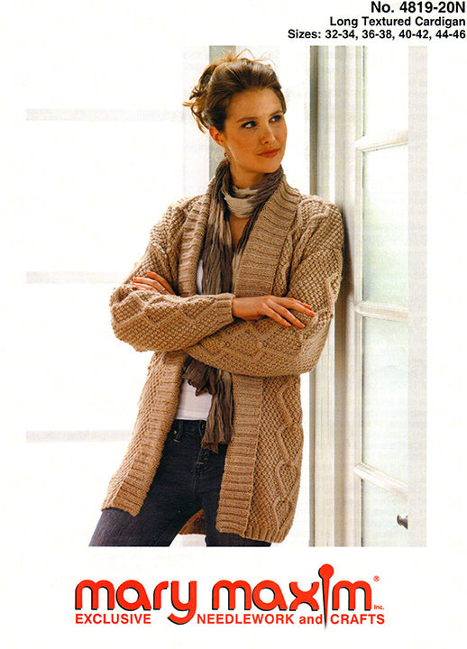 Long Textured Cardigan Pattern
