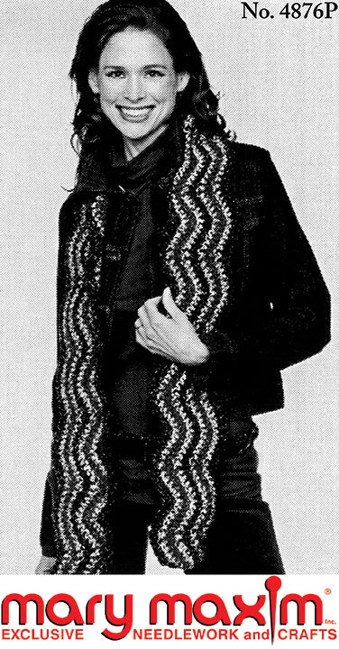 Patrón de bufanda ondulada de ganchillo