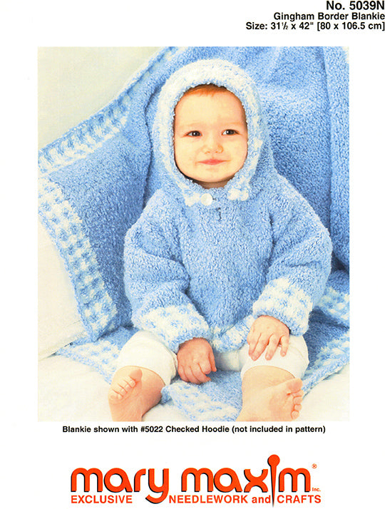 Patrón de manta con borde de cuadros vichy