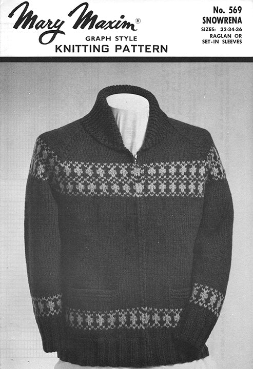 Women's or Youth Snowrena Cardigan Pattern