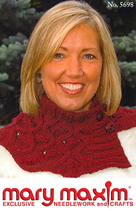 Patrón de bufanda con ochos abotonados